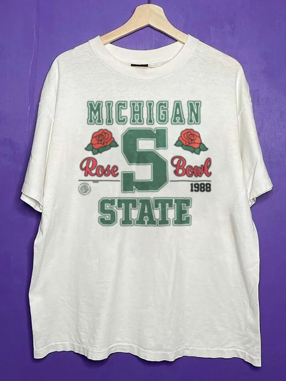 Vintage 1988 Rose Bowl Michigan State Spartans Football Shirt, Retro NCAA Shirt